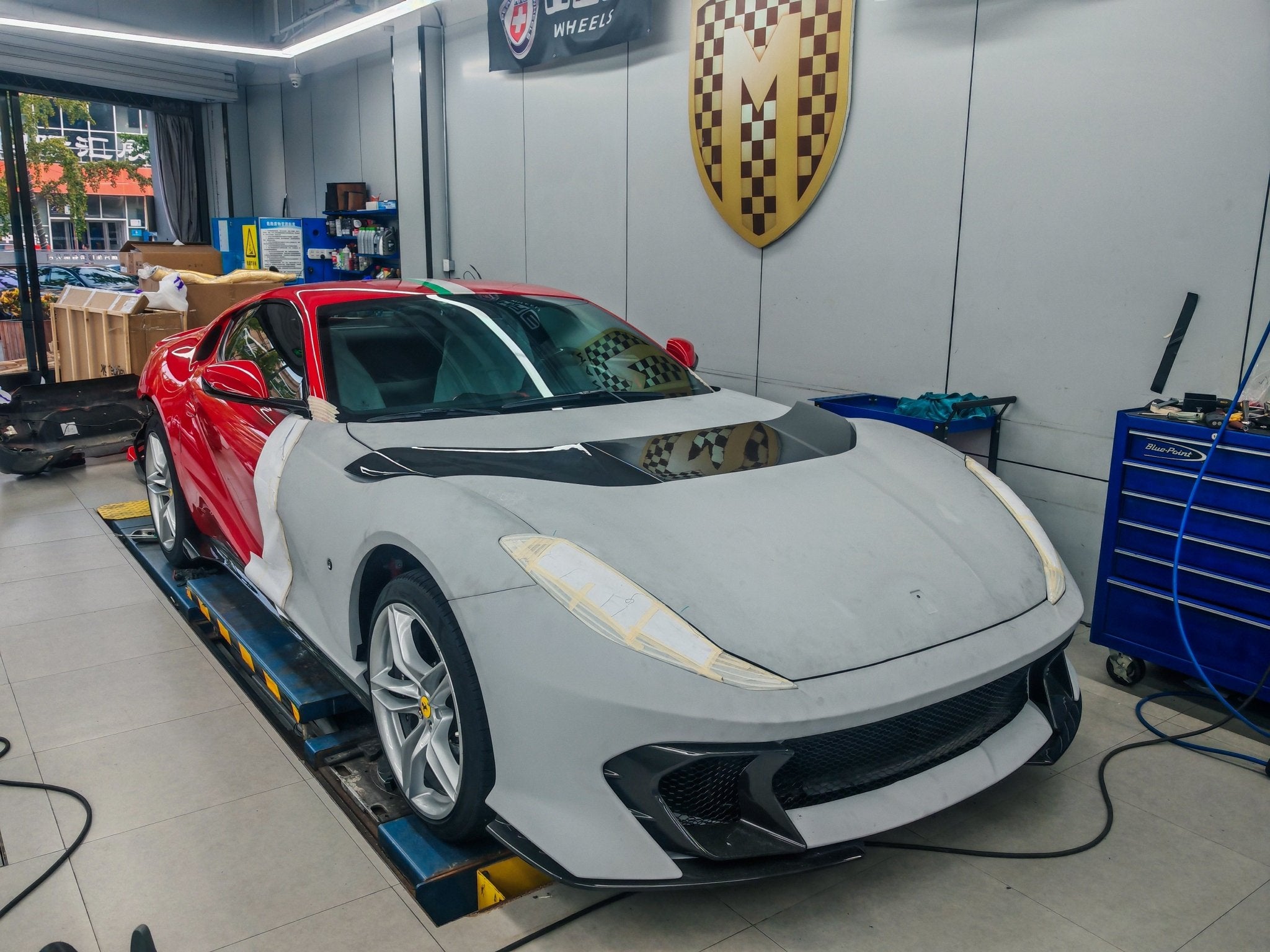 Ferrari 812 Superfast / GTS to Competizione Style Carbon Fibre Front End + Side Skirt Conversion (Aftermarket) Aftermarket Carbon Fiber Part / Bodykit - Robot Bodykits