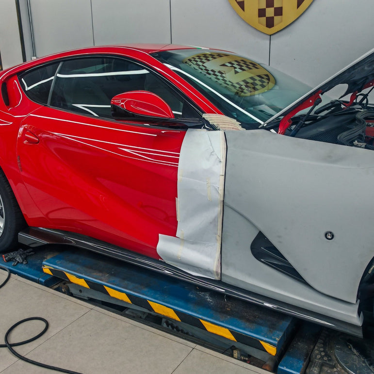 Ferrari 812 Superfast / GTS to Competizione Style Carbon Fibre Front End + Side Skirt Conversion (Aftermarket) Aftermarket Carbon Fiber Part / Bodykit - Robot Bodykits