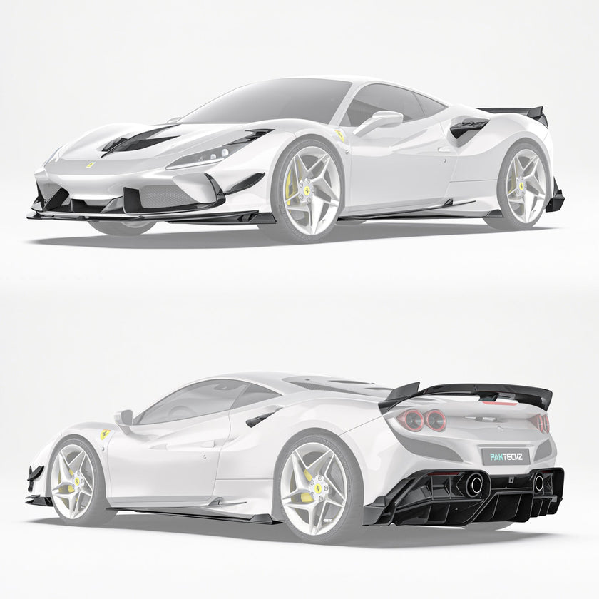 Ferrari F8 Paktechz Full Dry Carbon Aerodynamics kit Aftermarket Carbon Fiber Part / Bodykit - Robot Bodykits
