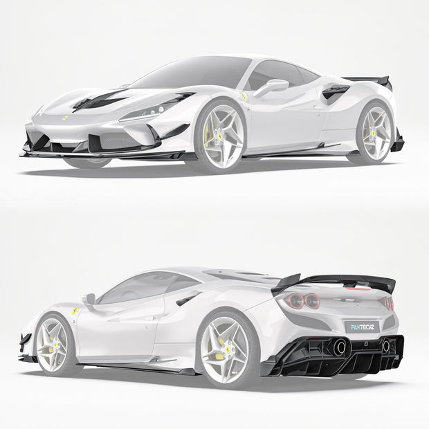 Ferrari F8 Paktechz Full Dry Carbon Aerodynamics kit Aftermarket Carbon Fiber Part / Bodykit - Robot Bodykits