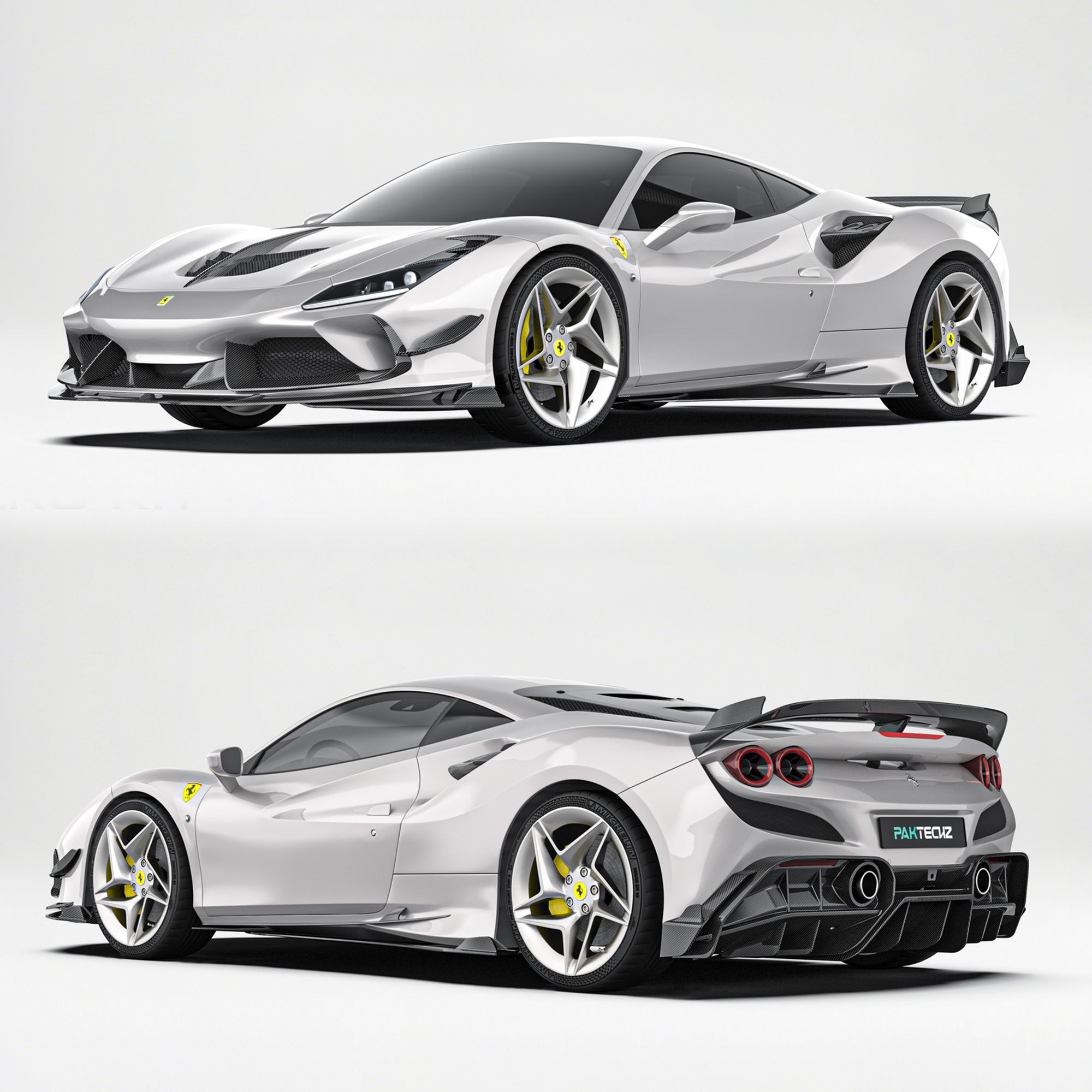 Ferrari F8 Paktechz Full Dry Carbon Aerodynamics kit Aftermarket Carbon Fiber Part / Bodykit - Robot Bodykits