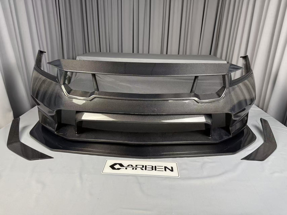 Ford Mustang S650 GTD Style Carbon Fibre Front Bumper 2023+ Aftermarket Carbon Fiber Part / Bodykit - Robot Bodykits