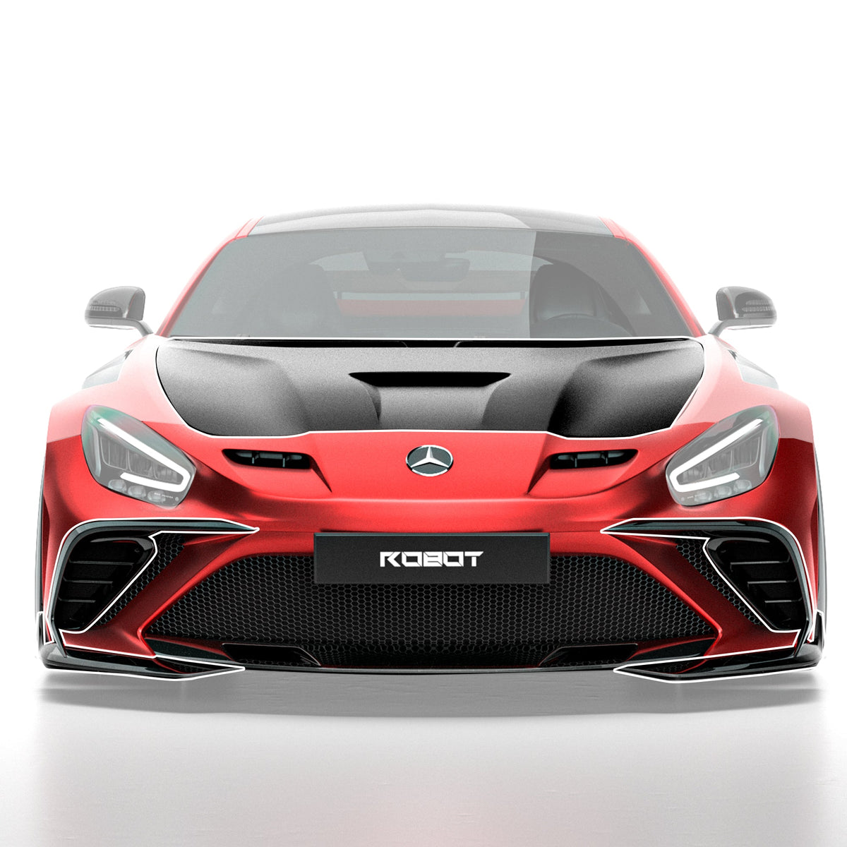 Front Bumper & Bonnet - ROBOT AMG GT Paragon FRP/ WCF Front Bumper & Bonnet for Mercedes-AMG GT (C190) Models Aftermarket Carbon Fiber Part / Bodykit - Robot Bodykits