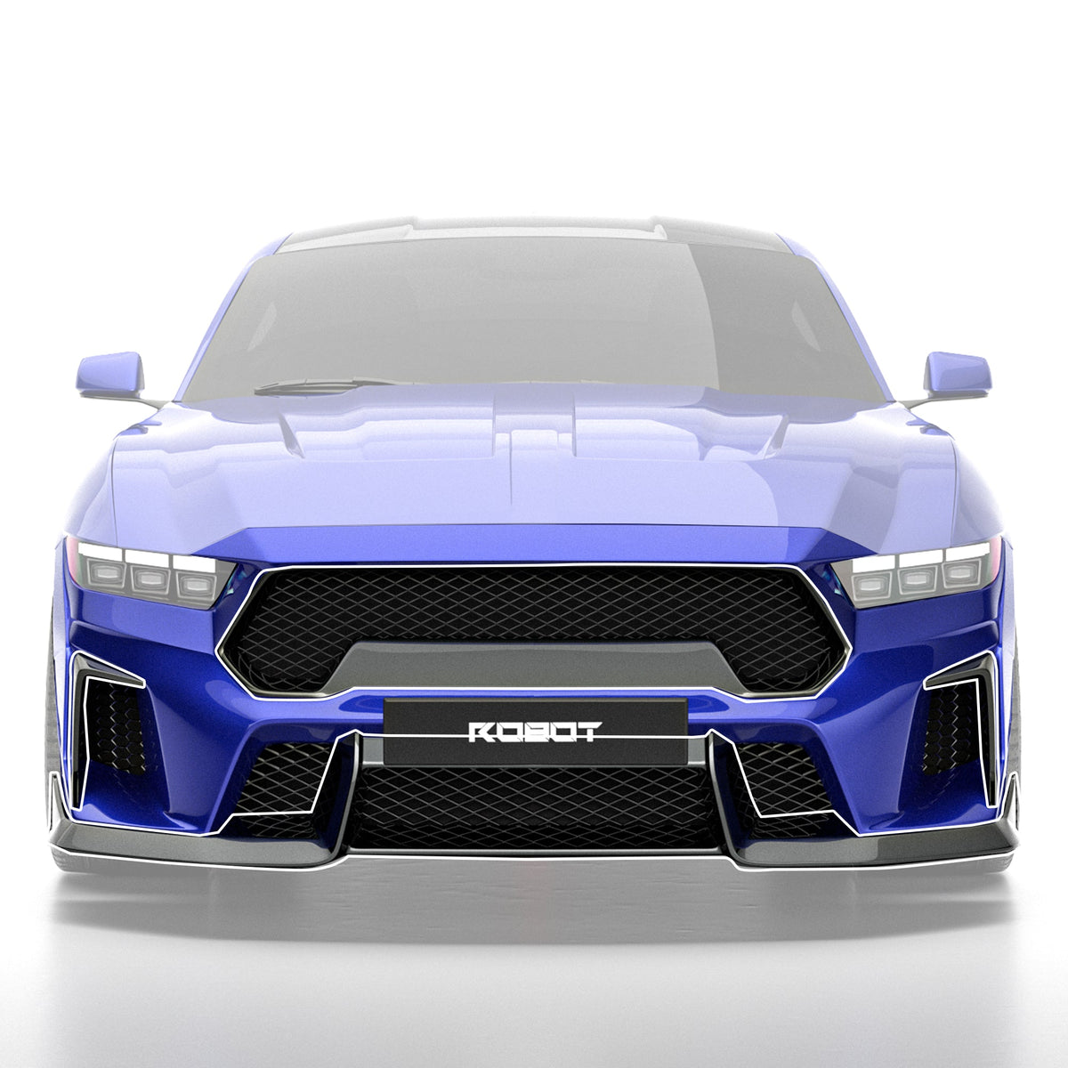 Front Bumper - ROBOT Ford Mustang S650 JEDI FRP/ WCF Front Bumper for Ford Mustang S650 Models Aftermarket Carbon Fiber Part / Bodykit - Robot Bodykits
