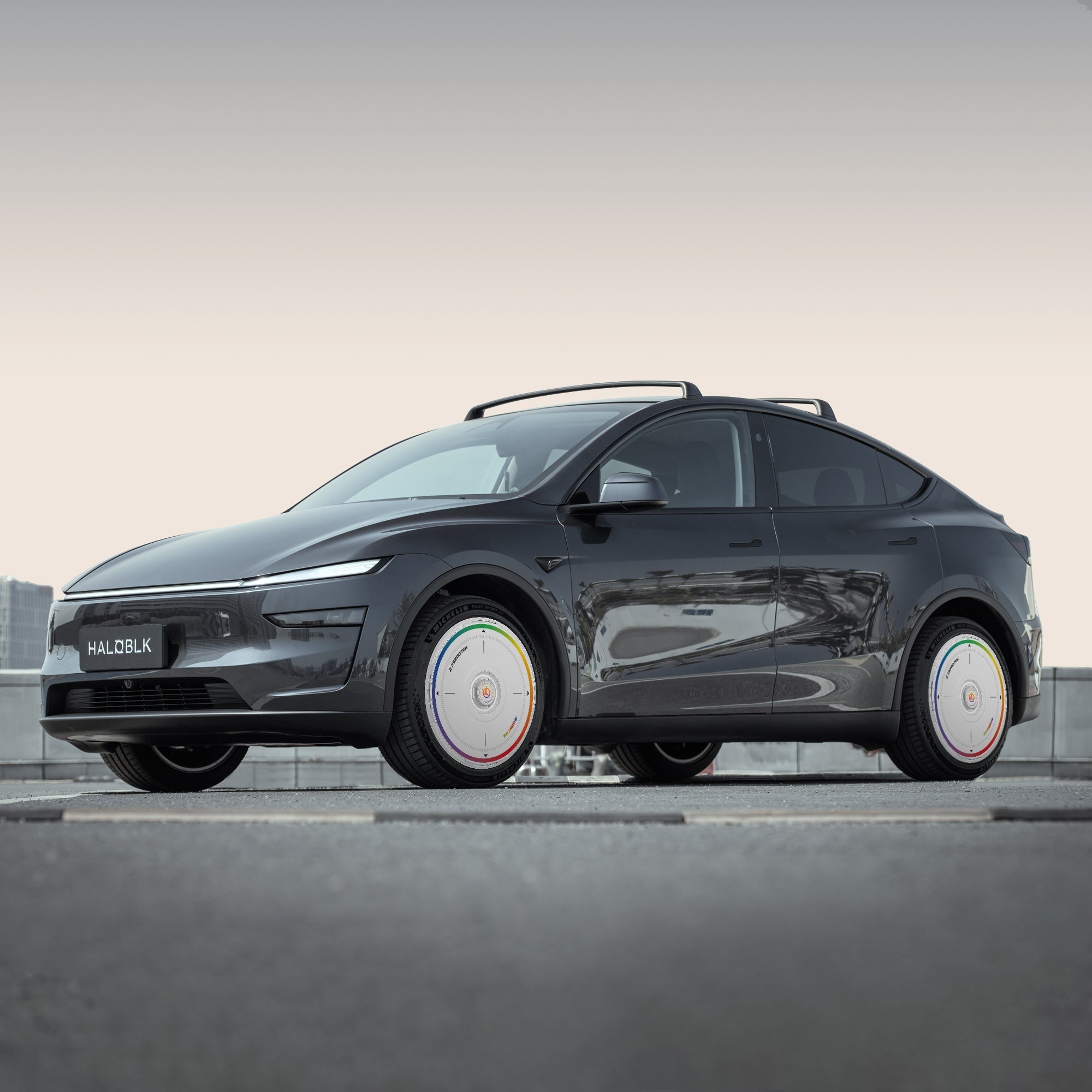 HALODISC 2 Tesla Wheel Covers丨Rainbow Road Aftermarket Carbon Fiber Part / Bodykit - Robot Bodykits