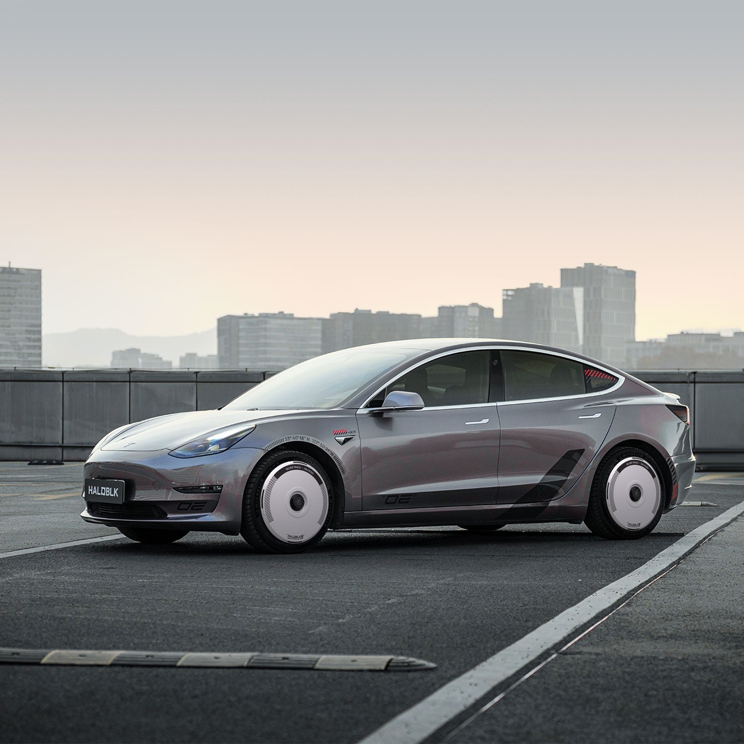 HALODISC 2 Tesla Wheel Covers丨Silver Track Aftermarket Carbon Fiber Part / Bodykit - Robot Bodykits