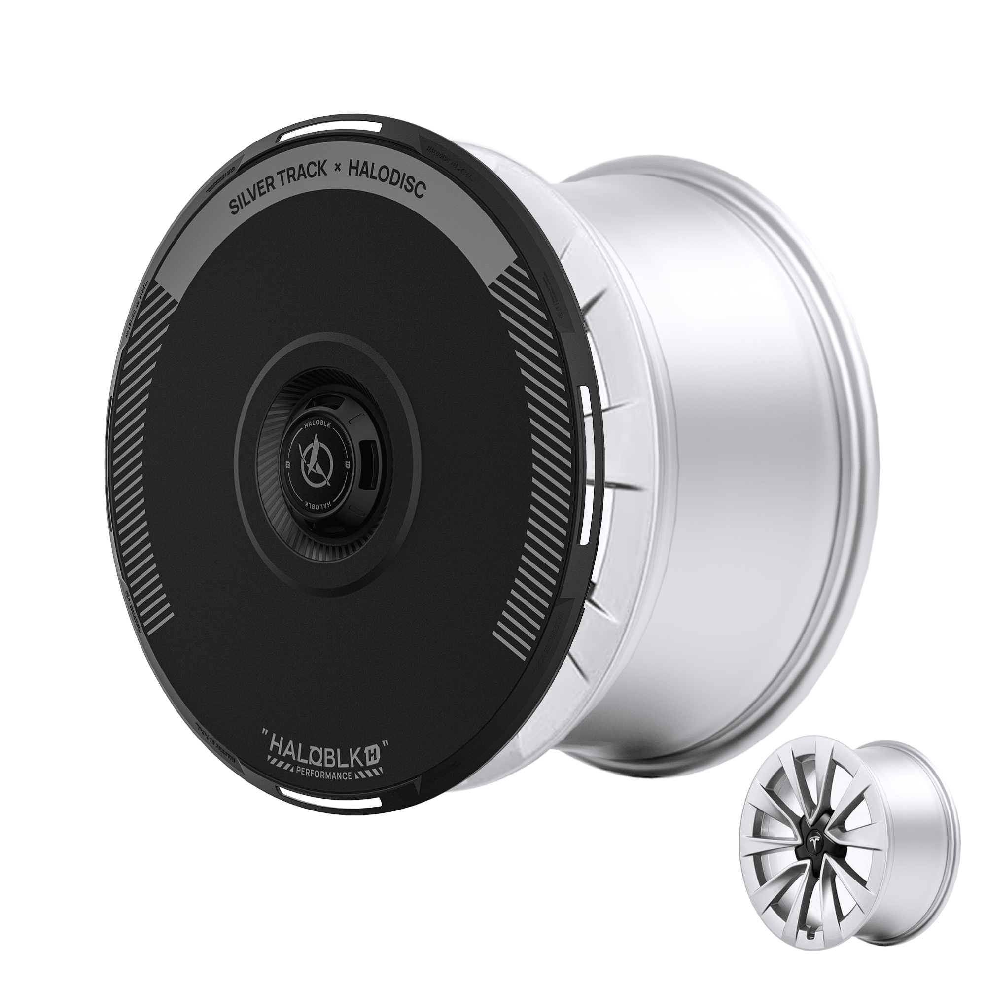 HALODISC 2 Tesla Wheel Covers丨Silver Track Aftermarket Carbon Fiber Part / Bodykit - Robot Bodykits
