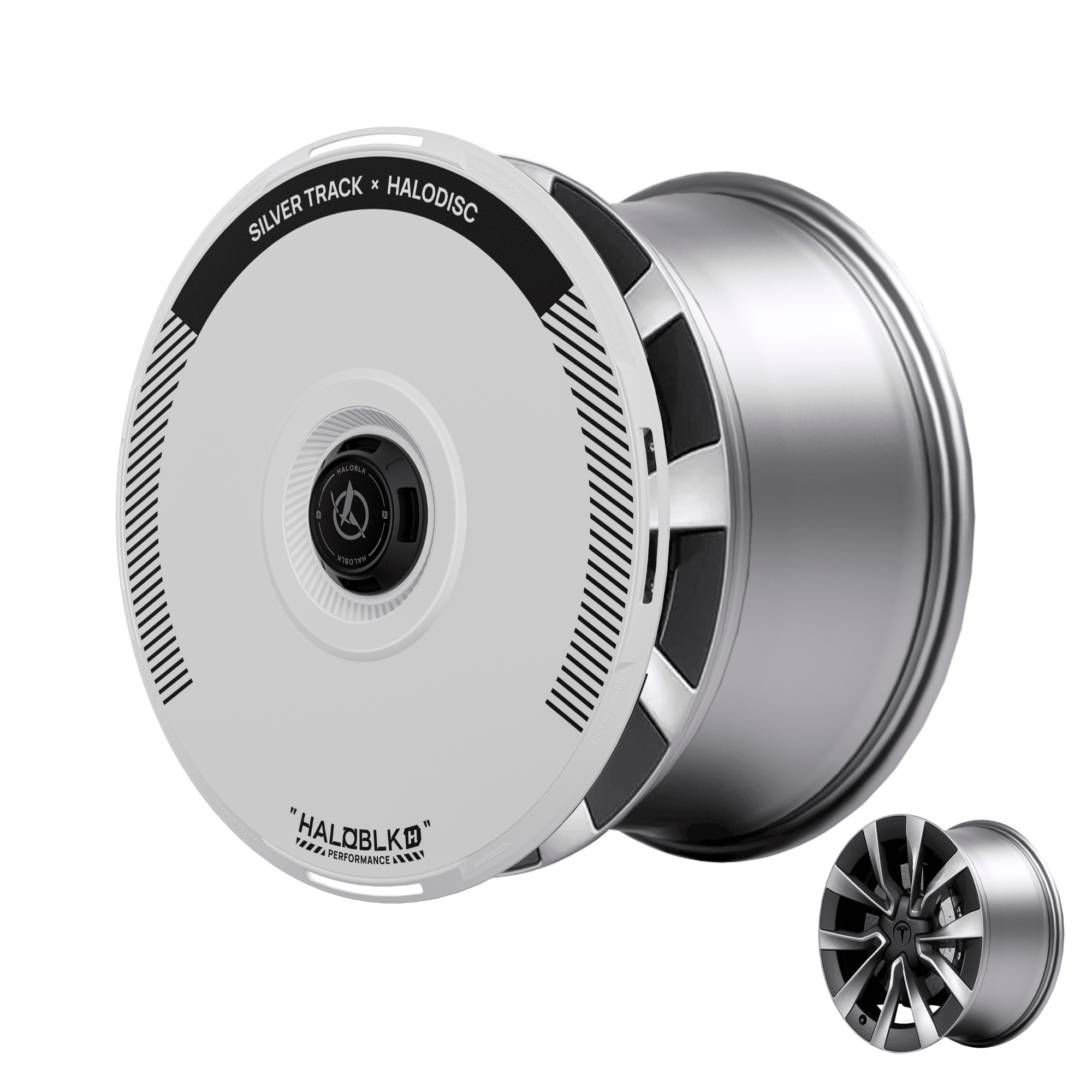 HALODISC 2 Tesla Wheel Covers丨Silver Track Aftermarket Carbon Fiber Part / Bodykit - Robot Bodykits
