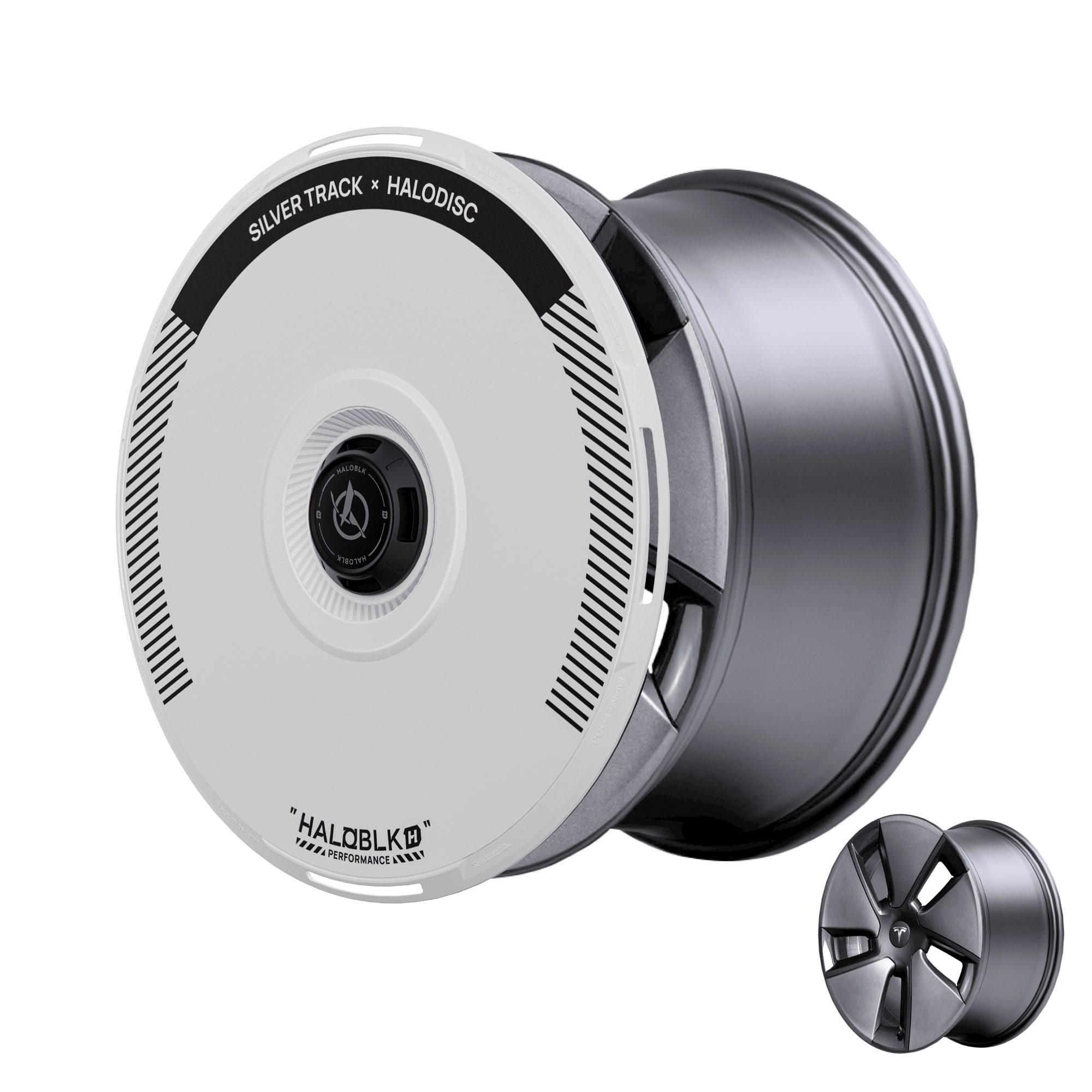 HALODISC 2 Tesla Wheel Covers丨Silver Track Aftermarket Carbon Fiber Part / Bodykit - Robot Bodykits
