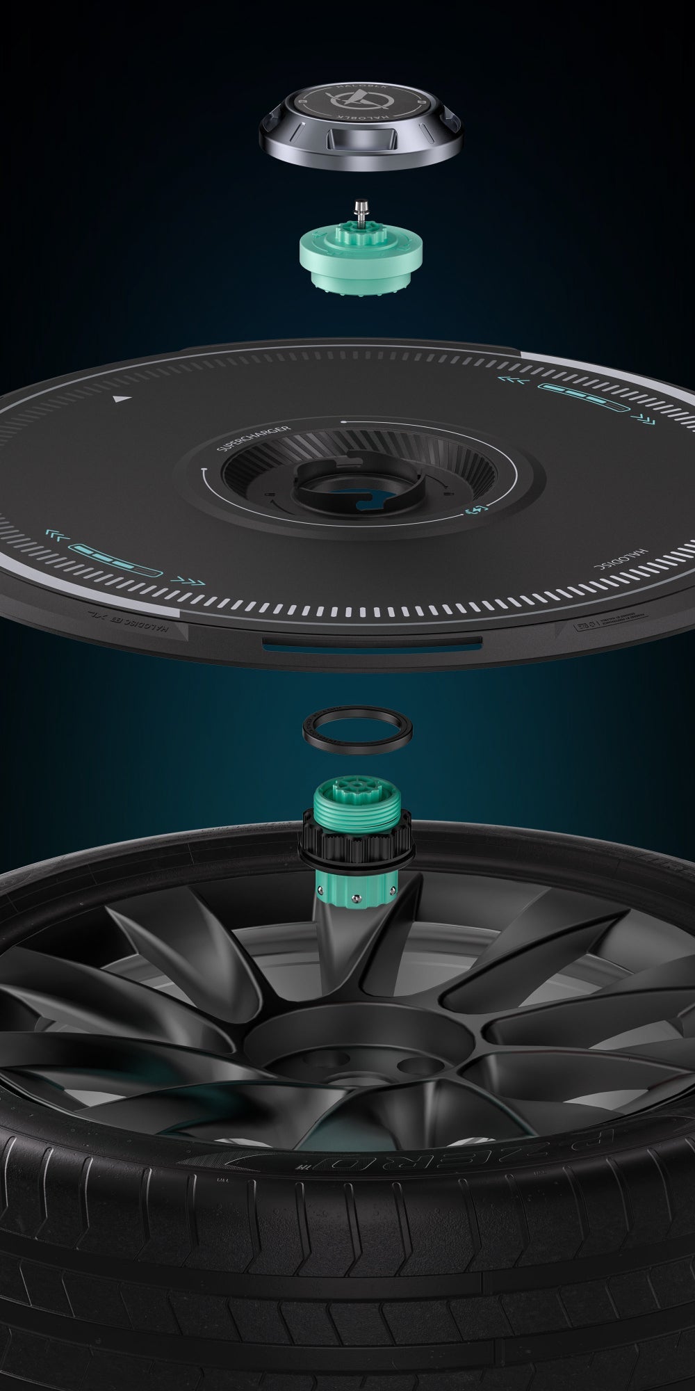HALODISC 2 Tesla Wheel Covers丨Super Charging Aftermarket Carbon Fiber Part / Bodykit - Robot Bodykits