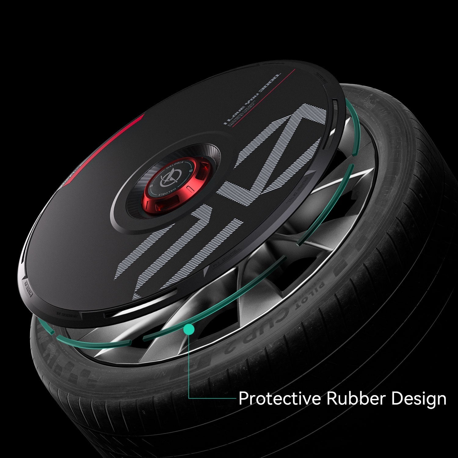 HALODISC 2 Wheel Covers for Tesla | Custom Numbers Series BLACK Aftermarket Carbon Fiber Part / Bodykit - Robot Bodykits