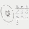 HALODISC 2 Wheel Covers for Tesla | Custom Numbers Series BLACK Aftermarket Carbon Fiber Part / Bodykit - Robot Bodykits