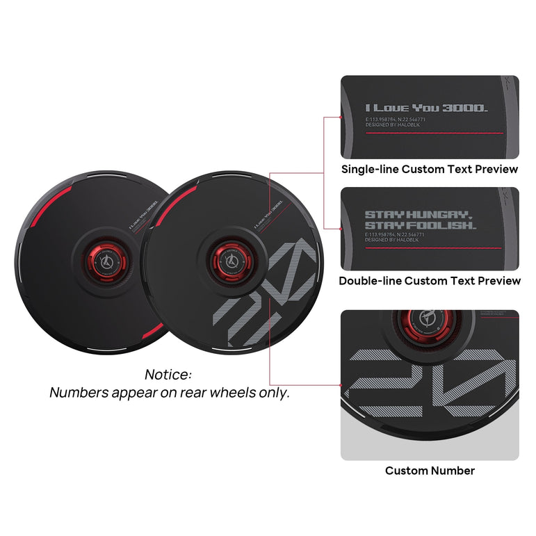HALODISC 2 Wheel Covers for Tesla | Custom Numbers Series BLACK Aftermarket Carbon Fiber Part / Bodykit - Robot Bodykits