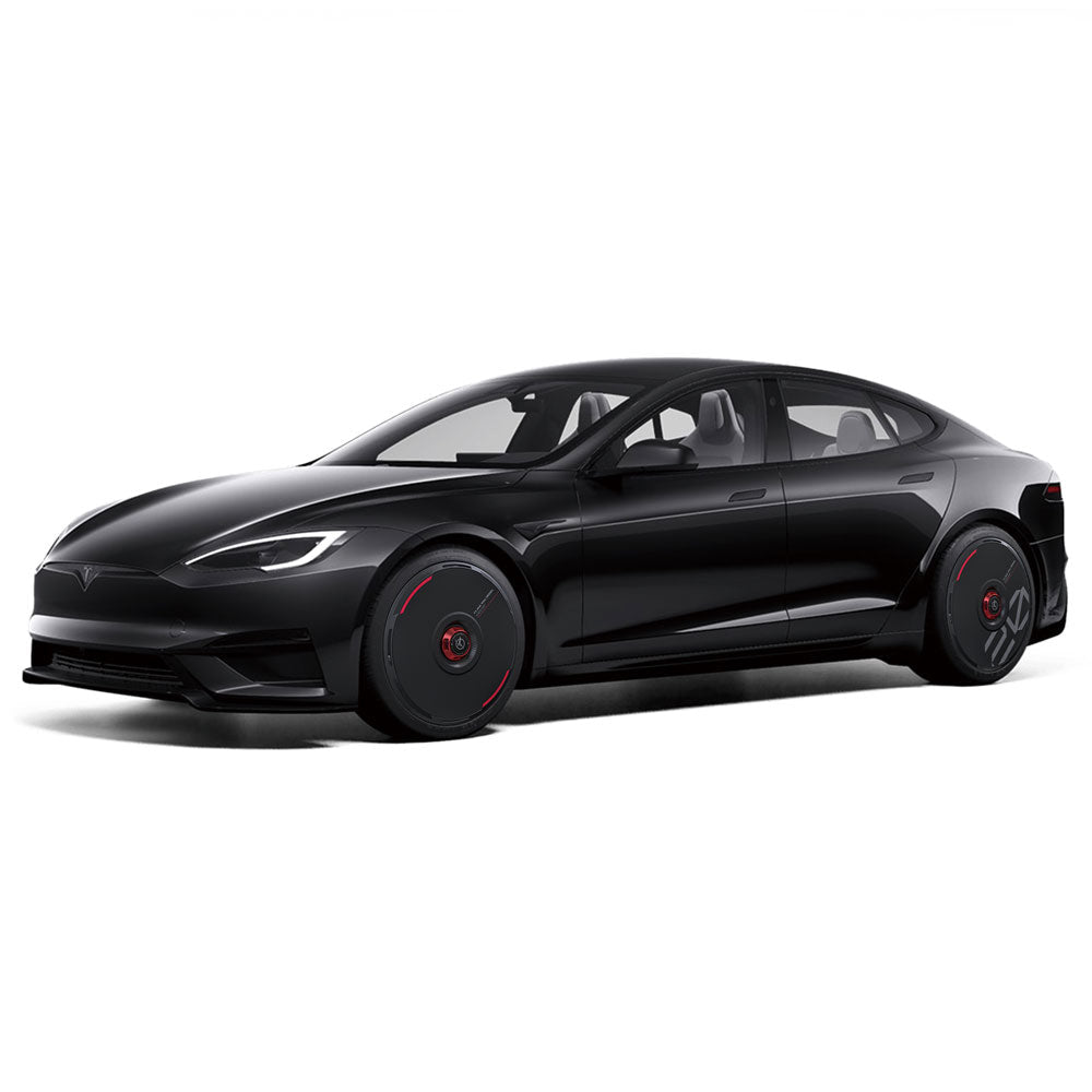 HALODISC 2 Wheel Covers for Tesla | Custom Numbers Series Aftermarket Carbon Fiber Part / Bodykit - Robot Bodykits