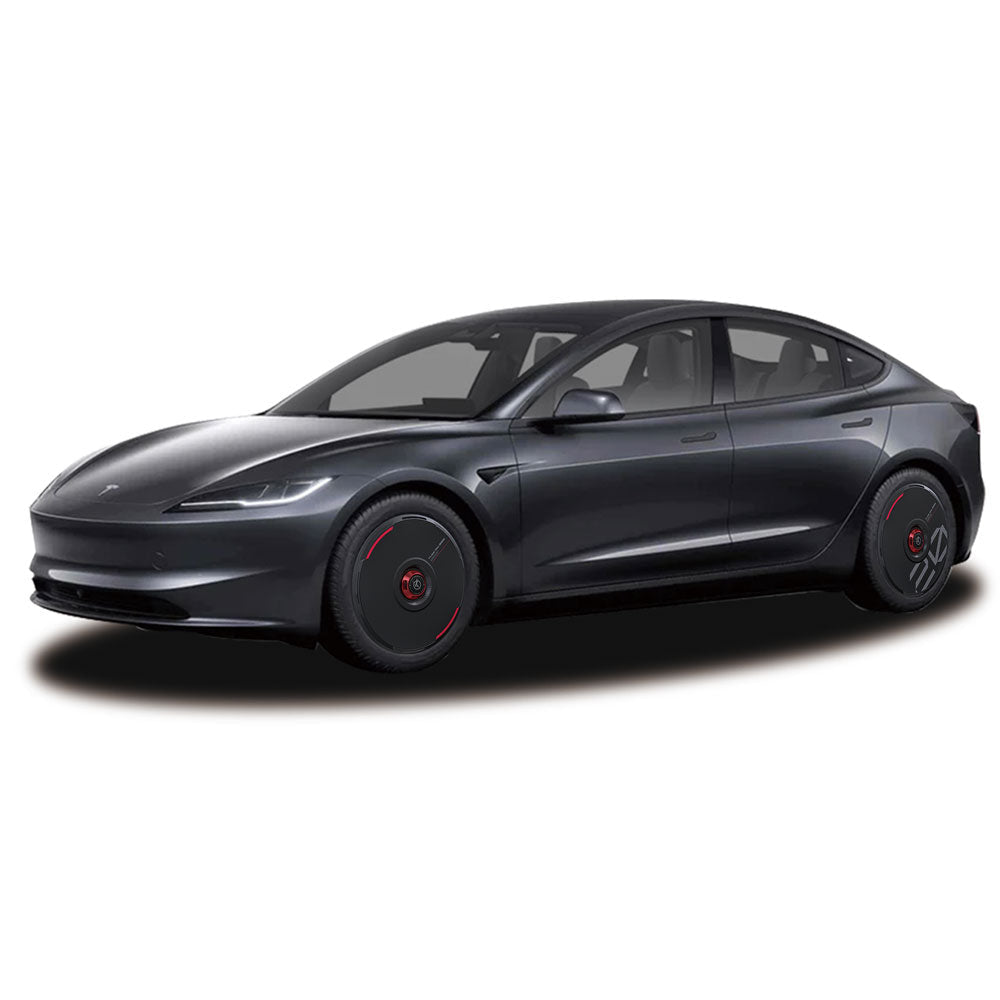 HALODISC 2 Wheel Covers for Tesla | Custom Numbers Series Aftermarket Carbon Fiber Part / Bodykit - Robot Bodykits