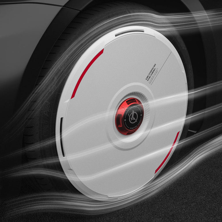 HALODISC 2 Wheel Covers for Tesla | Custom Numbers Series WHITE Aftermarket Carbon Fiber Part / Bodykit - Robot Bodykits