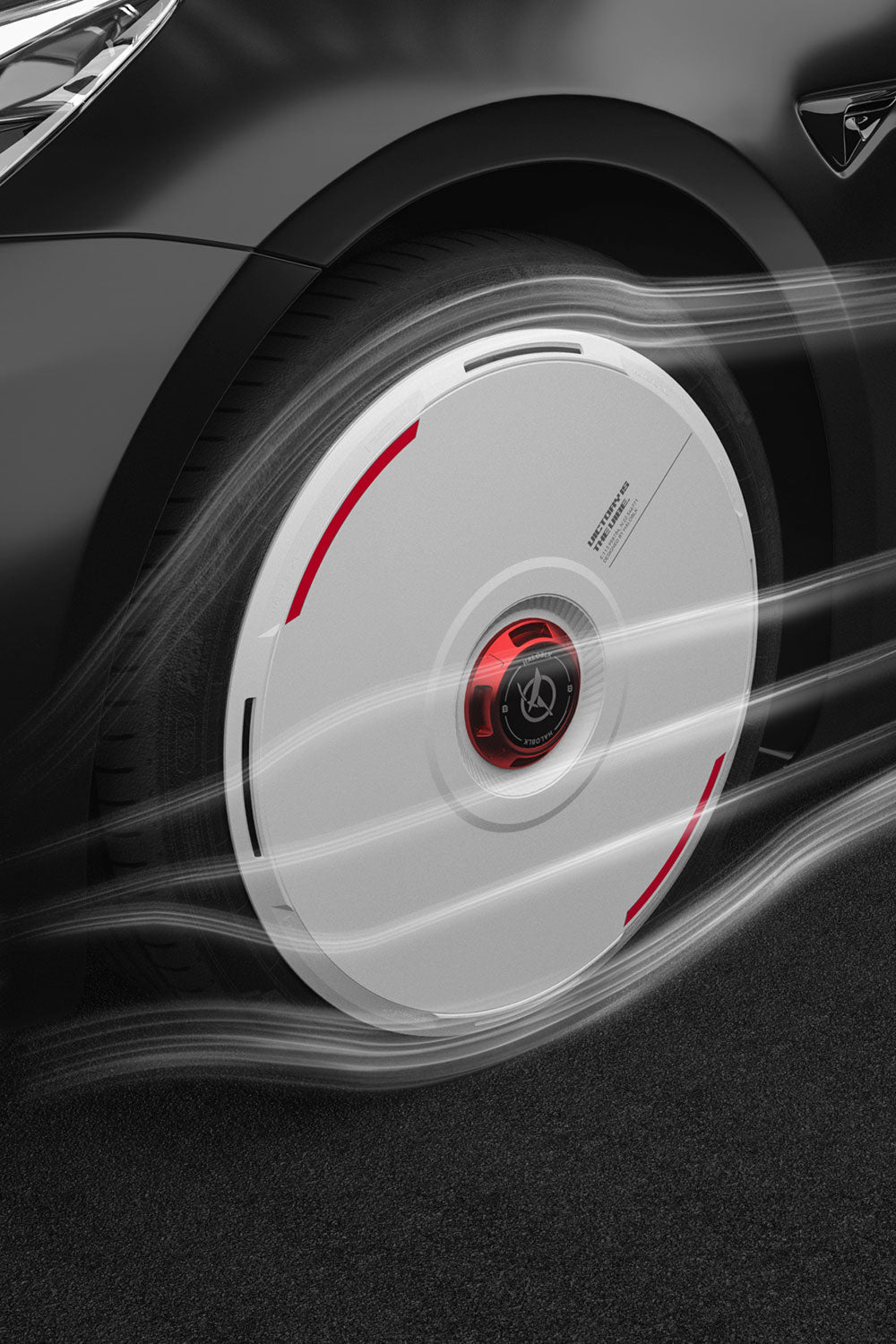 HALODISC 2 Wheel Covers for Tesla | Custom Numbers Series WHITE Aftermarket Carbon Fiber Part / Bodykit - Robot Bodykits
