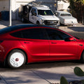 HALODISC 2 Wheel Covers for Tesla | Custom Numbers Series WHITE Aftermarket Carbon Fiber Part / Bodykit - Robot Bodykits