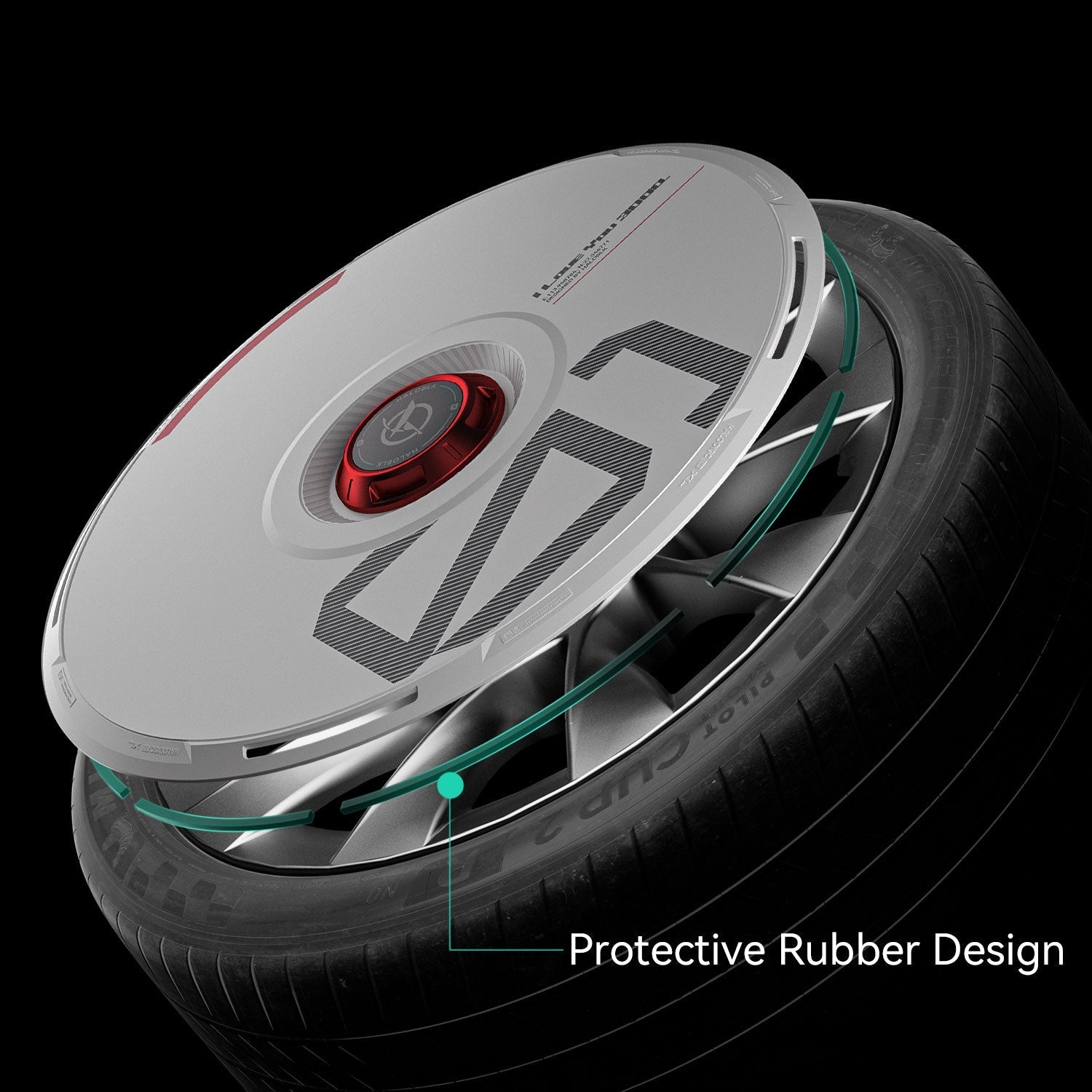 HALODISC 2 Wheel Covers for Tesla | Custom Numbers Series WHITE Aftermarket Carbon Fiber Part / Bodykit - Robot Bodykits