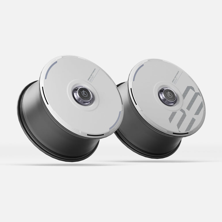 HALODISC 2 Wheel Covers for Tesla | Custom Numbers Series WHITE Aftermarket Carbon Fiber Part / Bodykit - Robot Bodykits