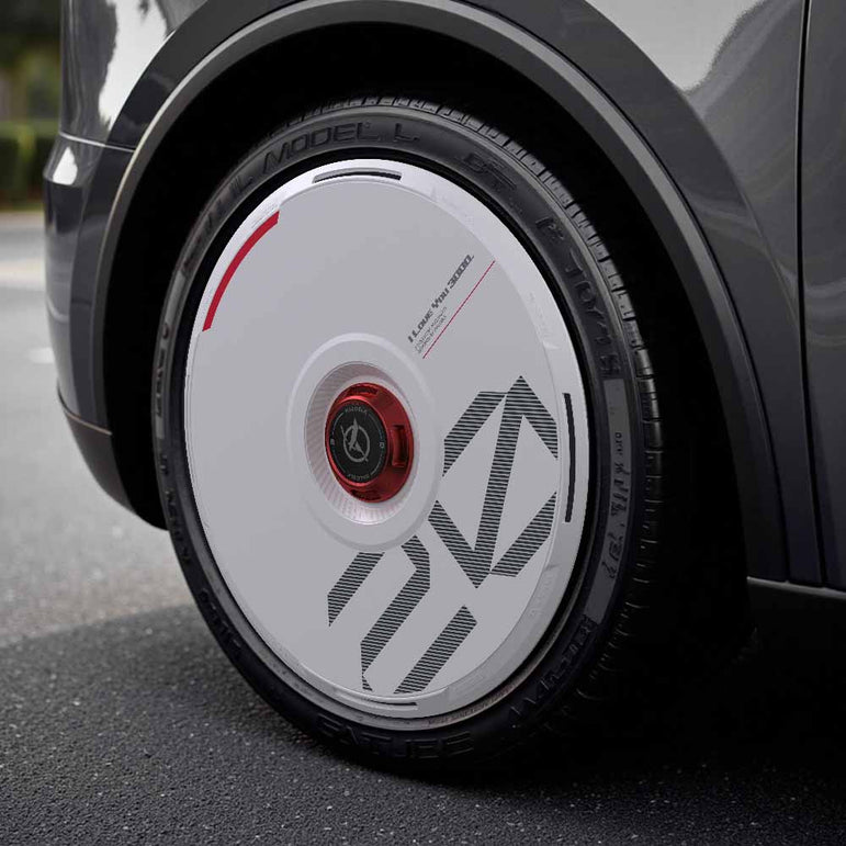 HALODISC 2 Wheel Covers for Tesla | Custom Numbers Series WHITE Aftermarket Carbon Fiber Part / Bodykit - Robot Bodykits