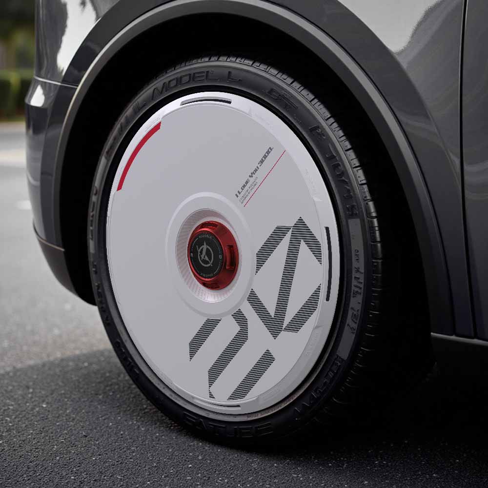 HALODISC 2 Wheel Covers for Tesla | Custom Numbers Series WHITE Aftermarket Carbon Fiber Part / Bodykit - Robot Bodykits