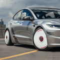 HALODISC 2 Wheel Covers for Tesla | Custom Numbers Series WHITE Aftermarket Carbon Fiber Part / Bodykit - Robot Bodykits