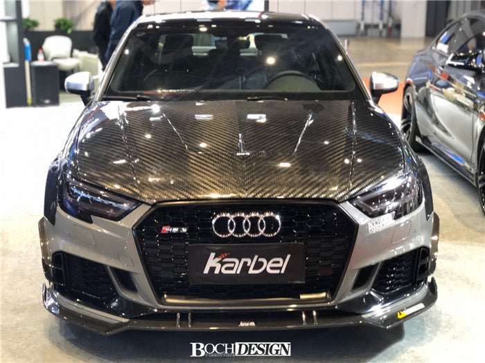 Karbel Dry Carbon Fiber Double-sided Hood Bonnet for Audi RS3 2018-2020 & S3 A3 2014-2020