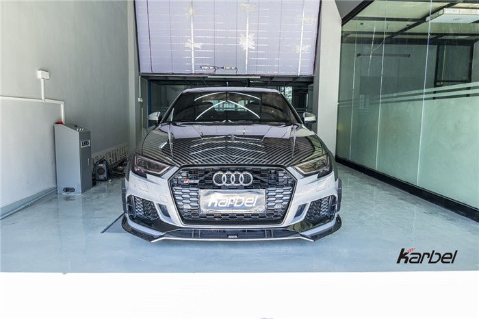 Karbel Dry Carbon Fiber Double-sided Hood Bonnet for Audi RS3 2018-2020 & S3 A3 2014-2020