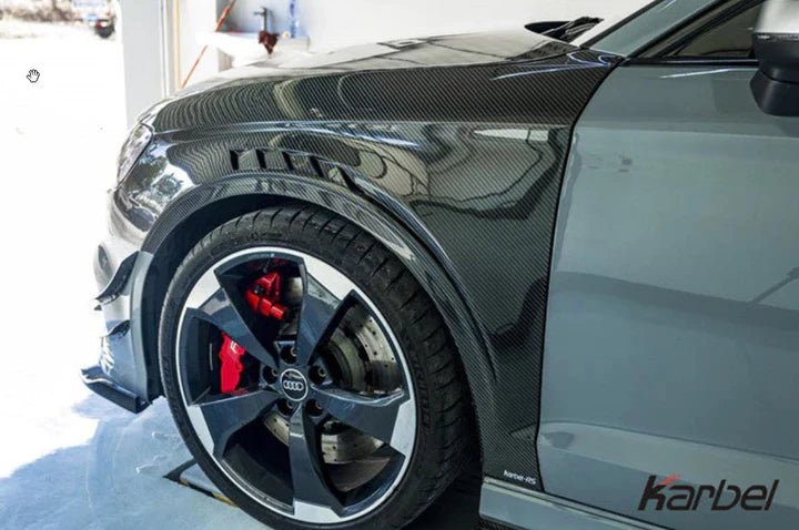 Karbel Carbon Dry Carbon Fiber Front Fenders for Audi RS3 8.5V 2017 - 2020 Sedan Aftermarket Carbon Fiber Part / Bodykit - Robot Bodykits