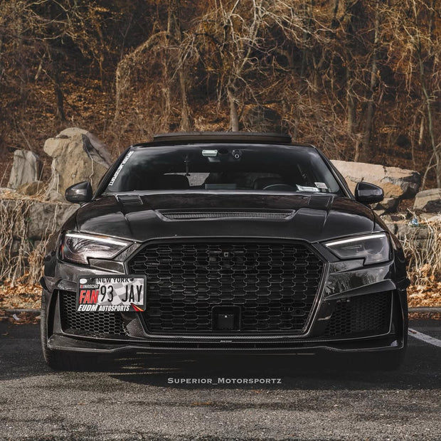 Karbel Carbon Dry Carbon Fiber RS3 Style Front Bumper for Audi A3 & A3 S Line & S3 2017 - 2020 8.5V Aftermarket Carbon Fiber Part / Bodykit - Robot Bodykits