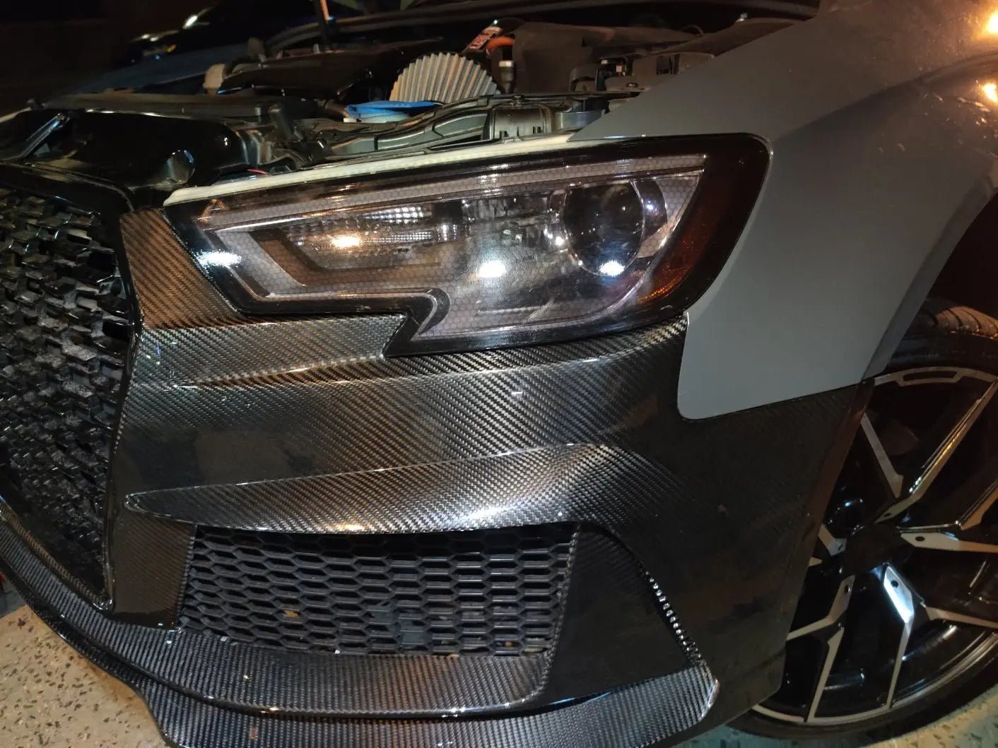 Karbel Carbon Dry Carbon Fiber RS3 Style Front Bumper for Audi A3 & A3 S Line & S3 2017 - 2020 8.5V Aftermarket Carbon Fiber Part / Bodykit - Robot Bodykits