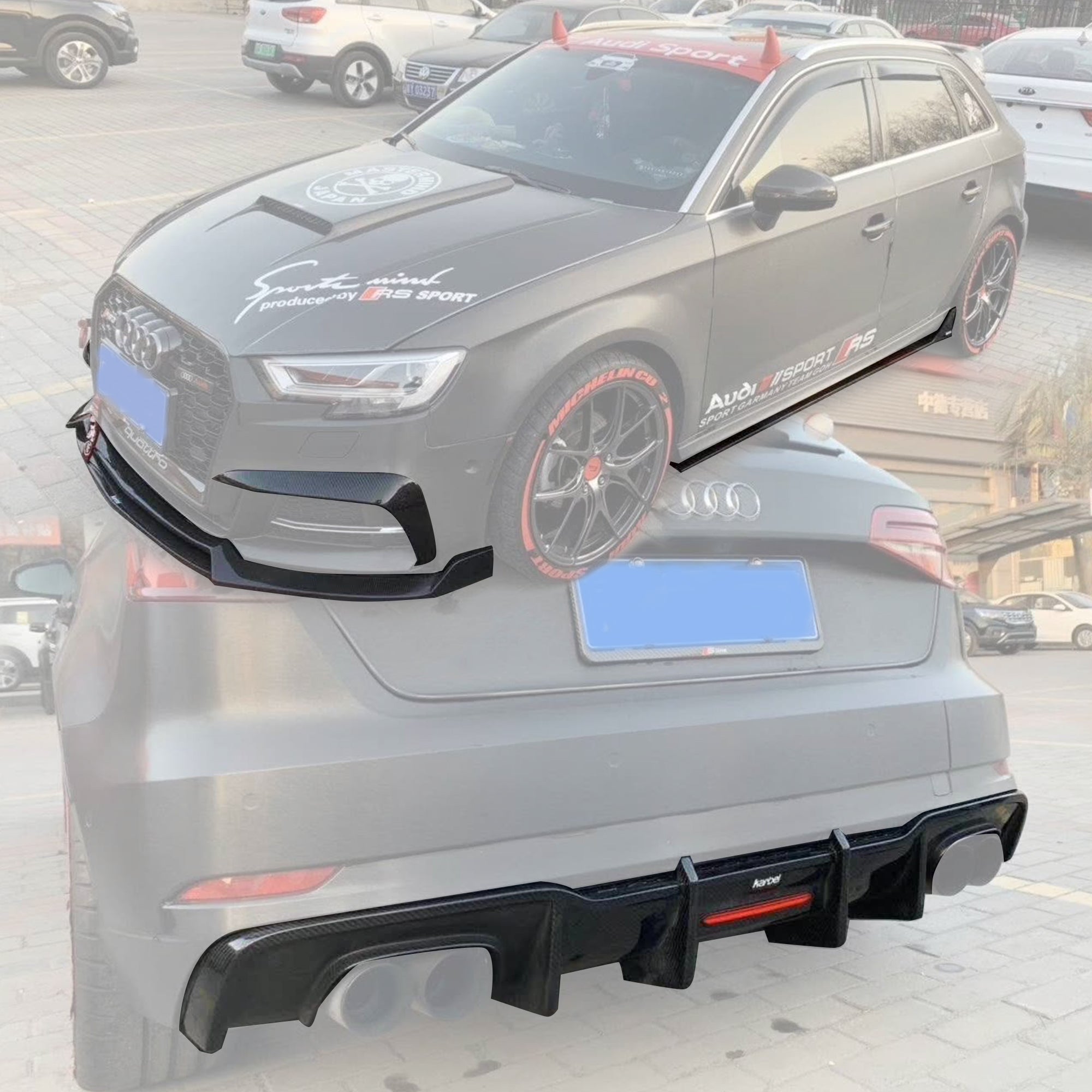 Karbel Dry - Carbon (Prepreg) Carbon Fiber Body Kit for Audi A3/S3 8v Hatchback (S - Line) (2017–2019) Aftermarket Carbon Fiber Part / Bodykit - Robot Bodykits