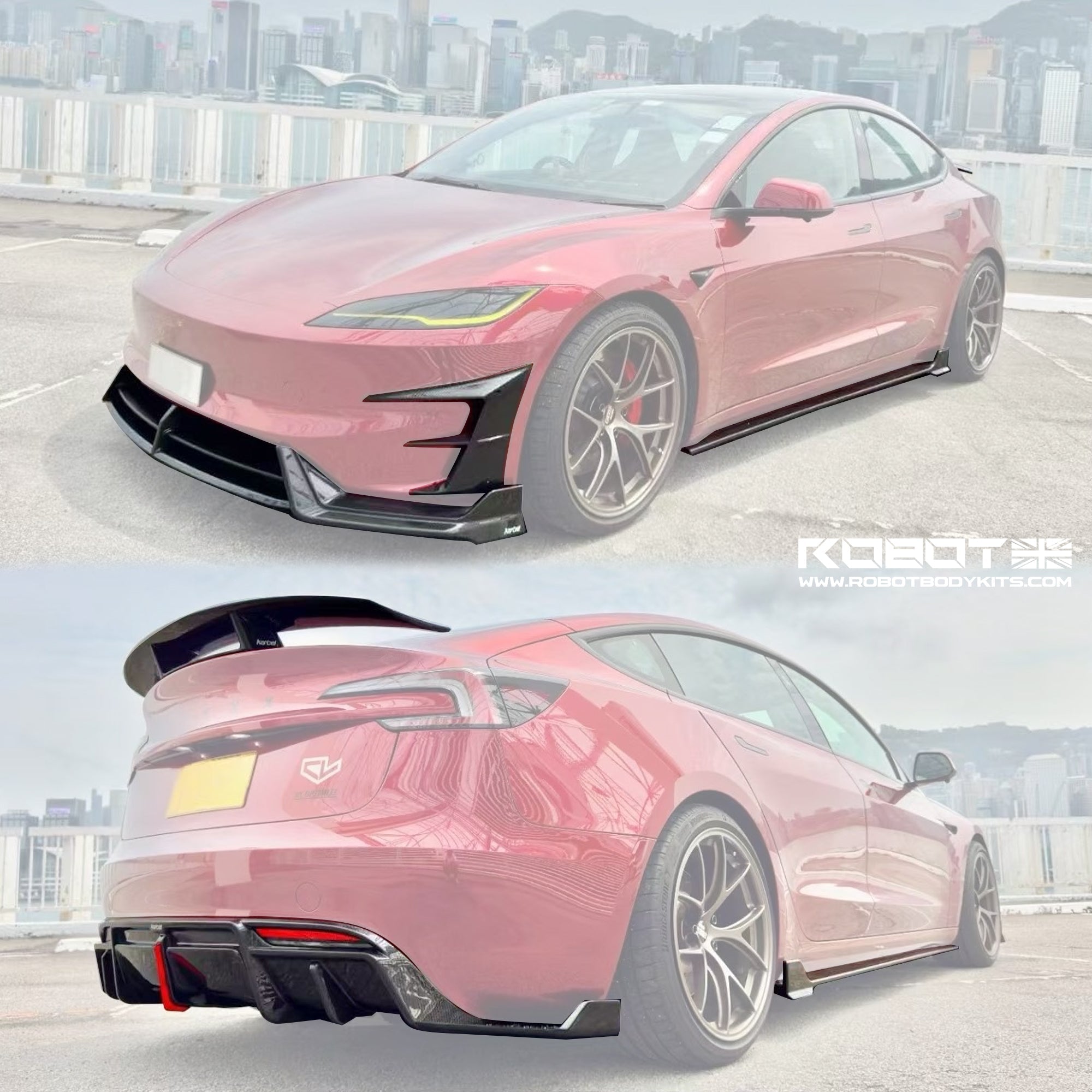 Karbel Model 3 Performance (Highland) Full Dry - Carbon Fibre Bodykit Aftermarket Carbon Fiber Part / Bodykit - Robot Bodykits