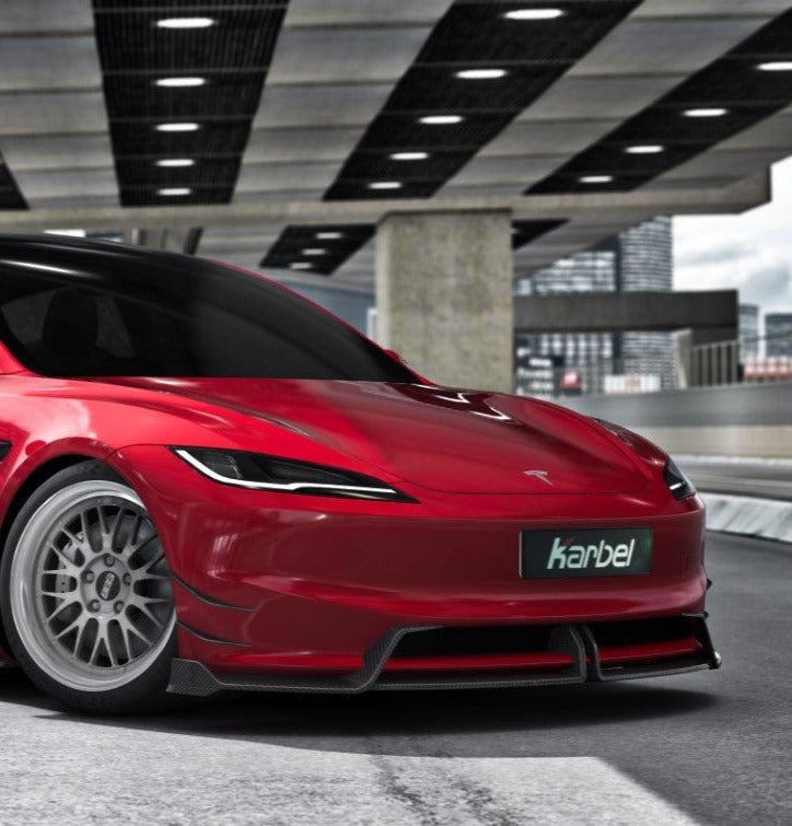 Karbel Pre - preg Carbon Fiber Front Lip for Tesla Model 3 Highland 2024 - ON Aftermarket Carbon Fiber Part / Bodykit - Robot Bodykits