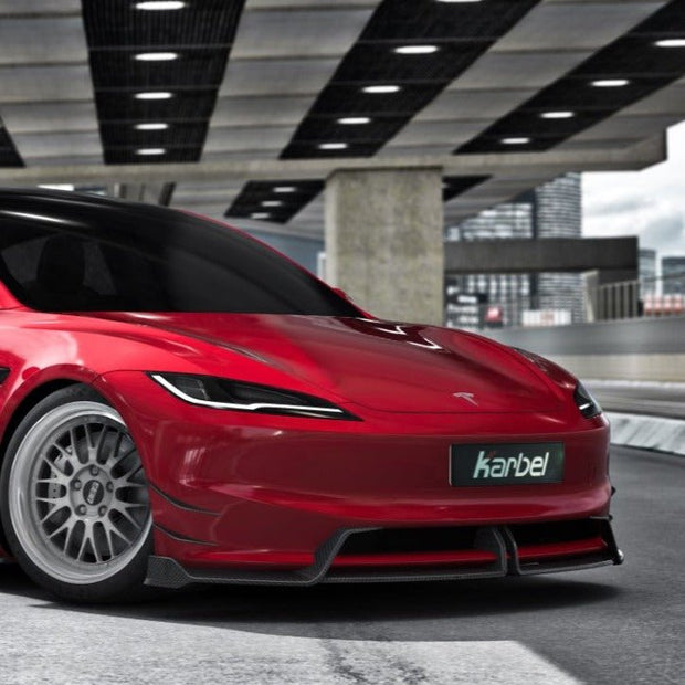 Karbel Pre - preg Carbon Fiber Front Lip for Tesla Model 3 Highland 2024 - ON Aftermarket Carbon Fiber Part / Bodykit - Robot Bodykits