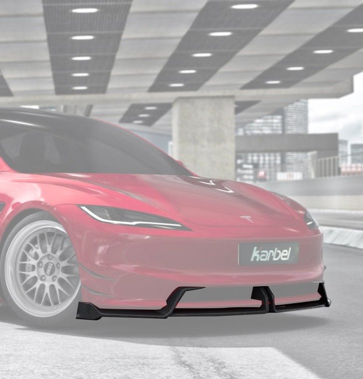 Karbel Pre - preg Carbon Fiber Front Lip for Tesla Model 3 Highland 2024 - ON Aftermarket Carbon Fiber Part / Bodykit - Robot Bodykits