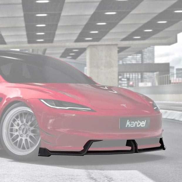 Karbel Pre - preg Carbon Fiber Front Lip for Tesla Model 3 Highland 2024 - ON Aftermarket Carbon Fiber Part / Bodykit - Robot Bodykits