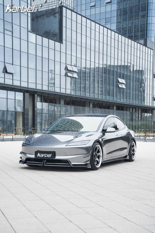 Karbel Pre - preg Carbon Fiber Front Lip for Tesla Model 3 Highland 2024 - ON Aftermarket Carbon Fiber Part / Bodykit - Robot Bodykits
