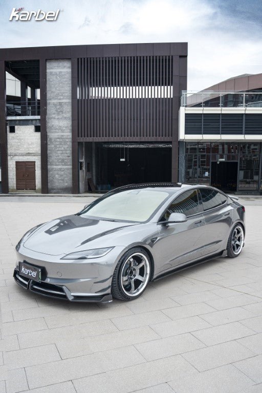Karbel Pre - preg Carbon Fiber Front Lip for Tesla Model 3 Highland 2024 - ON Aftermarket Carbon Fiber Part / Bodykit - Robot Bodykits