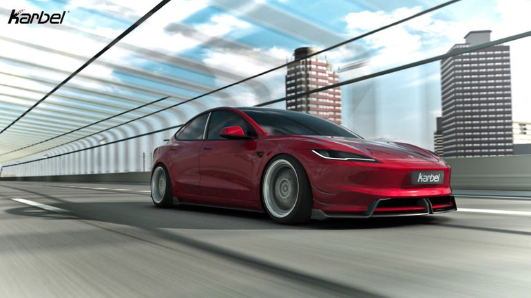 Karbel Pre - preg Carbon Fiber Side Skirts for Tesla Model 3 Highland / P 2024 - ON Aftermarket Carbon Fiber Part / Bodykit - Robot Bodykits