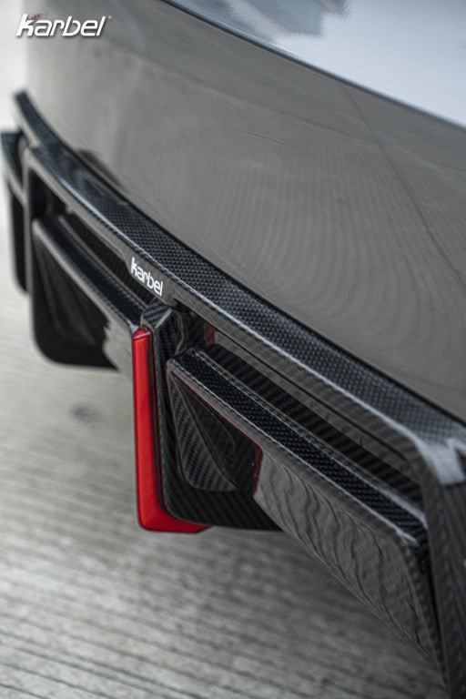 Karbel Pre - preg Carbon Fiber With Light Rear Diffuser & Canards for Tesla Model 3 Highland / P Aftermarket Carbon Fiber Part / Bodykit - Robot Bodykits