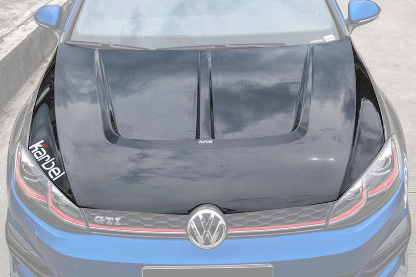 KARBEL - Volkswagen Golf Mk7 Mk7.5 Dry - Carbon Fibre Bonnet / Hood Aftermarket Carbon Fiber Part / Bodykit - Robot Bodykits