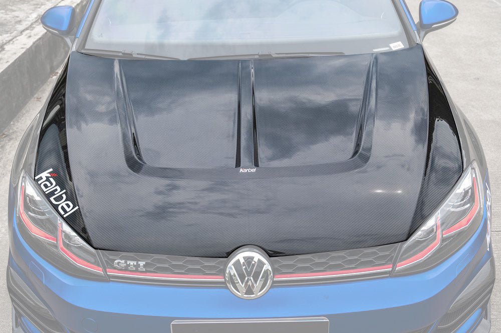 KARBEL - Volkswagen Golf Mk7 Mk7.5 Dry - Carbon Fibre Bonnet / Hood Aftermarket Carbon Fiber Part / Bodykit - Robot Bodykits
