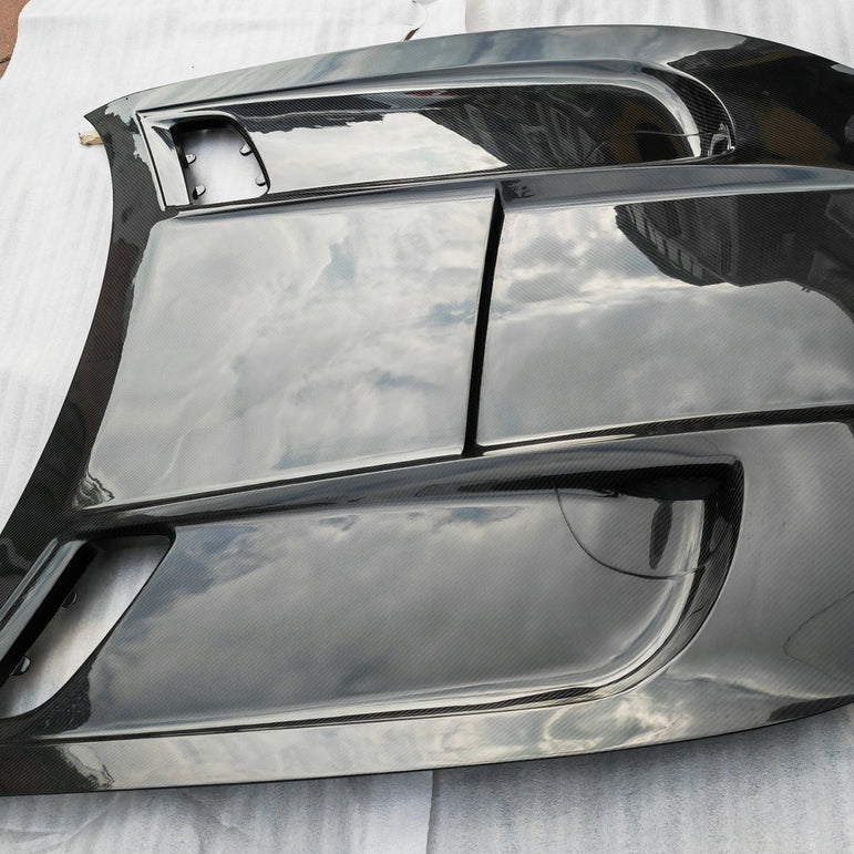 Kid Louis Mercedes Benz C190 AMG GT GTS GTC GTR Dry-Carbon Fiber Hood / Bonnet Black Series Style 2015 - 2021 Aftermarket Carbon Fiber Part / Bodykit - Robot Bodykits