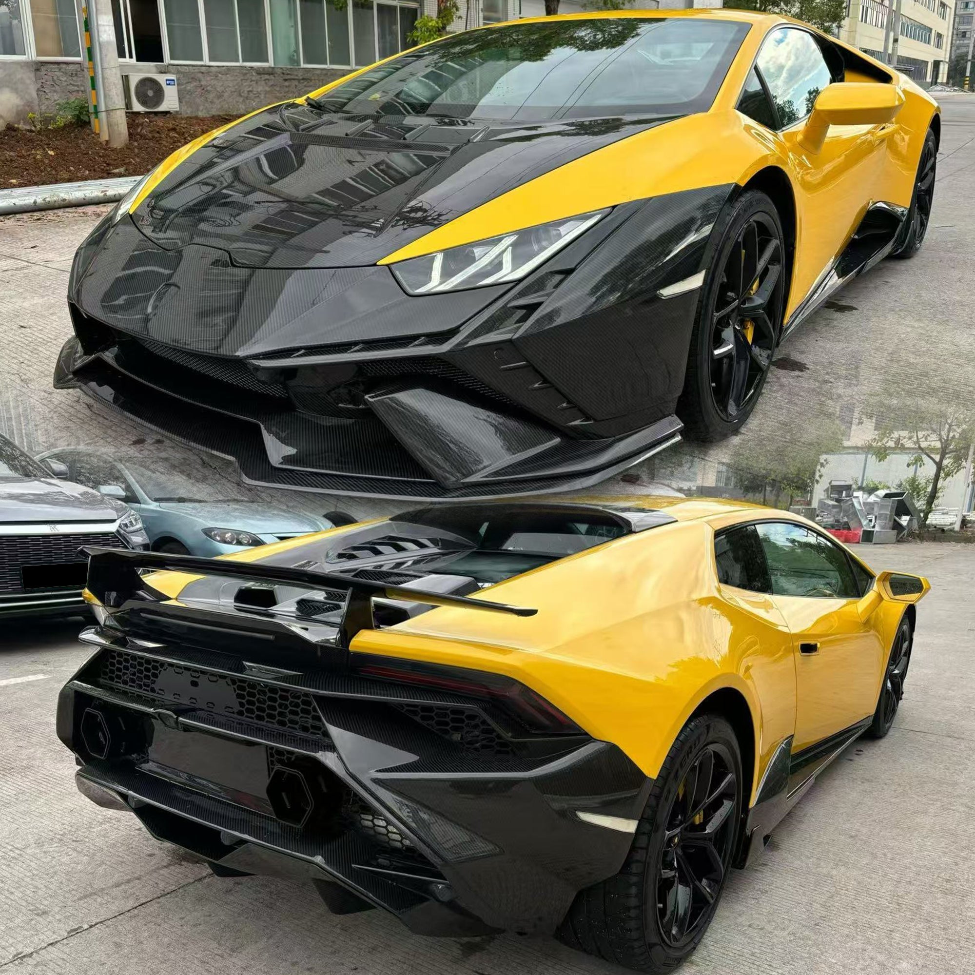 Lamborghini Huracan LP580 / LP610 / EVO → Dry - Carbon Fibre Tecnica Conversion Body Kit Aftermarket Carbon Fiber Part / Bodykit - Robot Bodykits