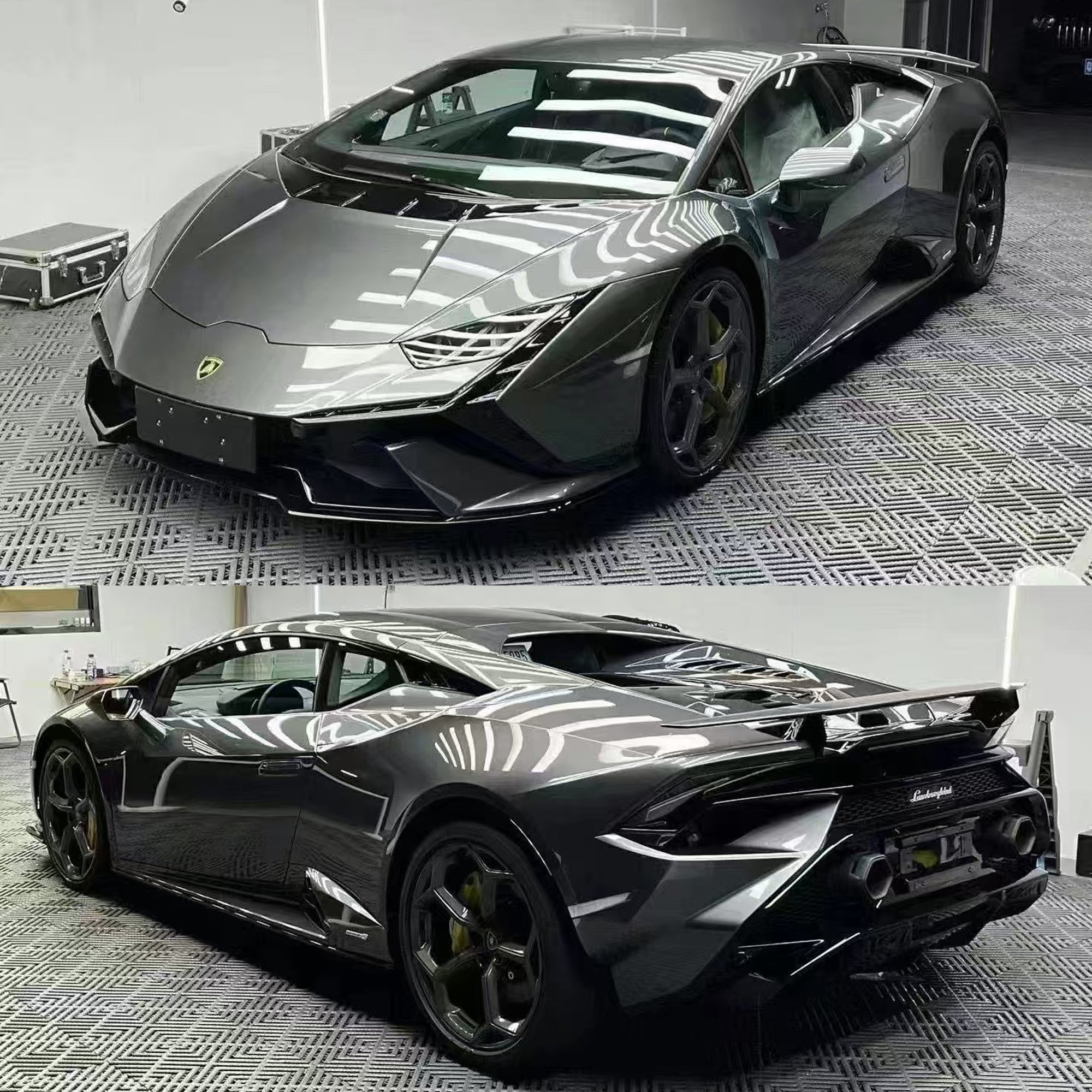 Lamborghini Huracan LP580 / LP610 / EVO → Tecnica Conversion Body Kit (PP Material) Aftermarket Carbon Fiber Part / Bodykit - Robot Bodykits
