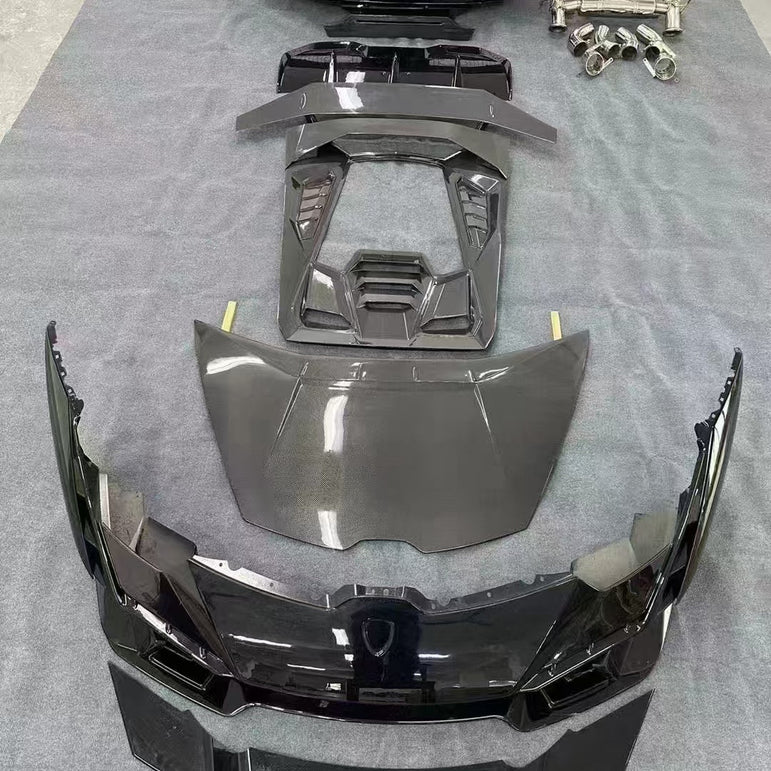 Lamborghini Huracan LP580 / LP610 / EVO → Tecnica Conversion Body Kit (PP Material) Aftermarket Carbon Fiber Part / Bodykit - Robot Bodykits