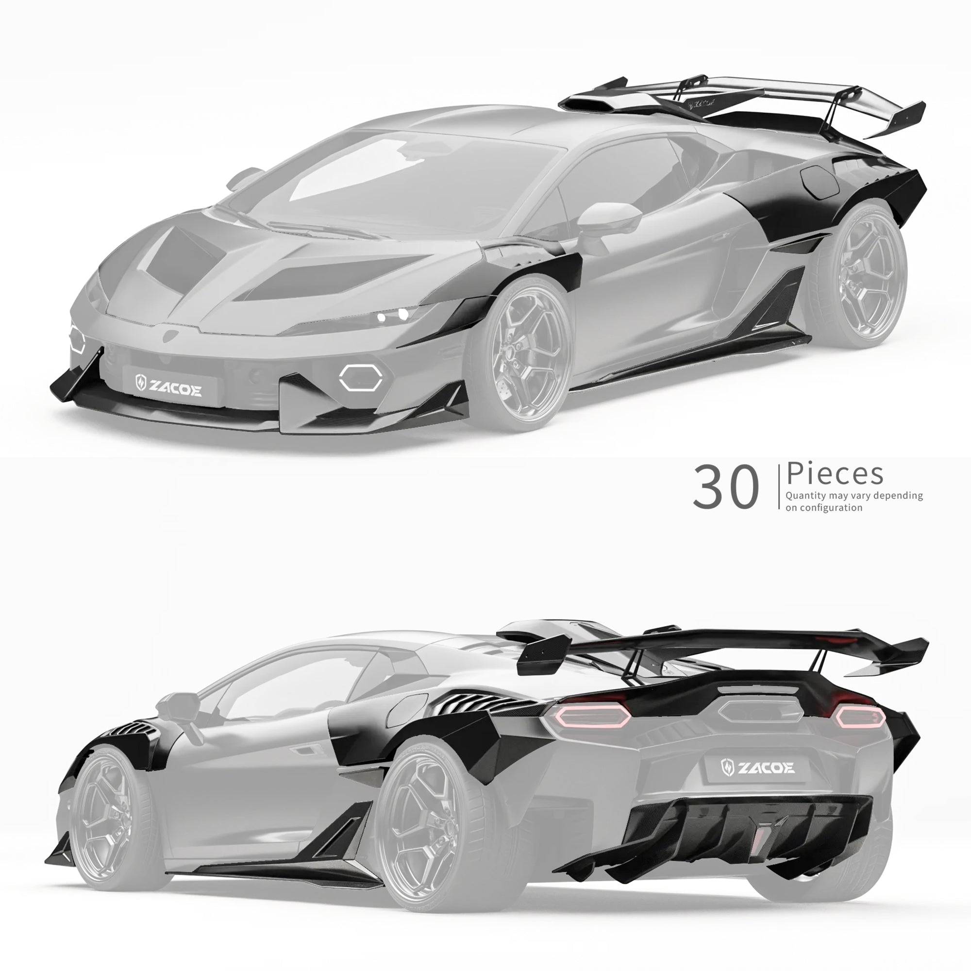 ZACOE Lamborghini Temerario 2025+ Carbon Fibre Wide Body Kit (30pcs/Set)