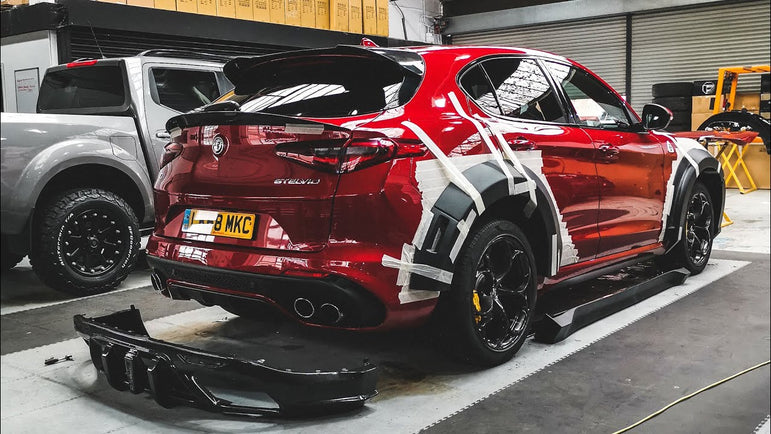 SD Carbon Partial Carbon Fiber Widebody Kit For Alfa Romeo Stelvio 2.0T